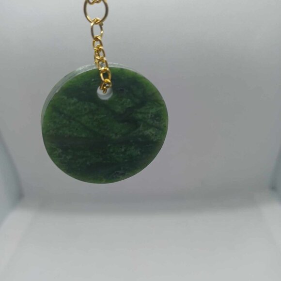 BC Nephrite Jade Circle Pendent Necklace (Grade-A+) - Picture 3 of 3